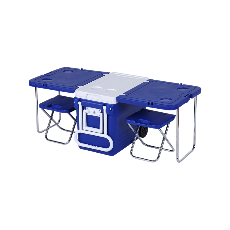 Nevera plegable para picnic todo en uno de 32 litros con mesa y taburetes