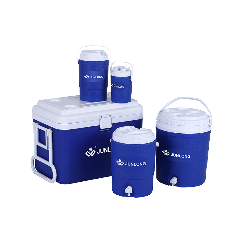 Juego de jarra y refrigerador aislado de 5 piezas con ruedas - Combo de campamento familiar (1L+3L+8L+18L+50L)
