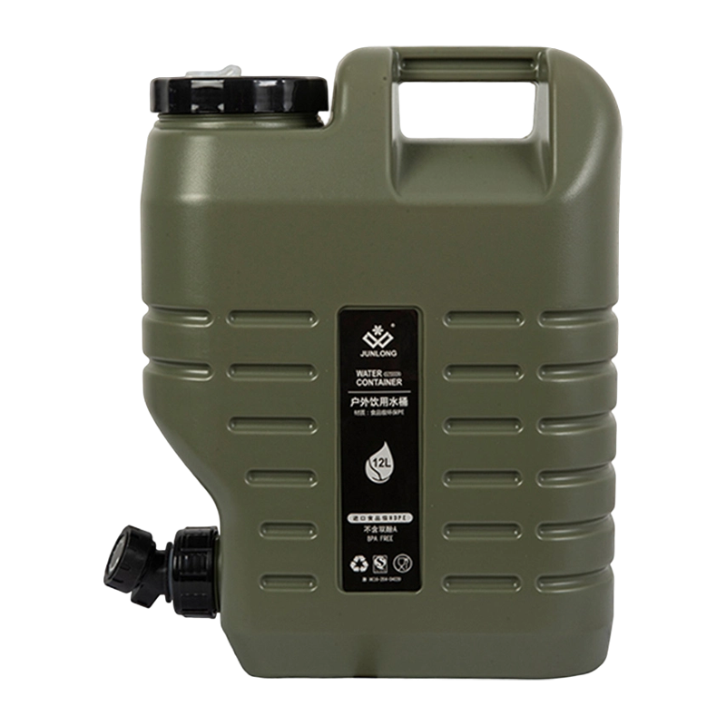 Tanque de agua portátil de 12 litros con grifo para viajes al aire libre