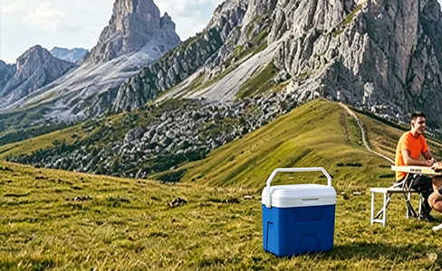 Caja frigorífica ligera de 9 litros con asa de transporte ergonómica