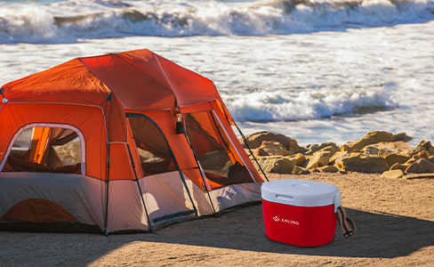 Refrigerador aislado de 28 L con correa para el hombro para playa y camping